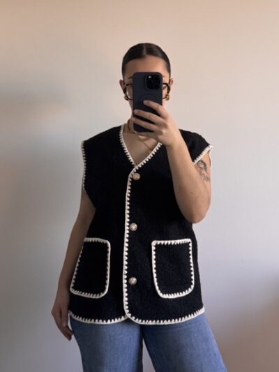 Gilet effet boucle Noir