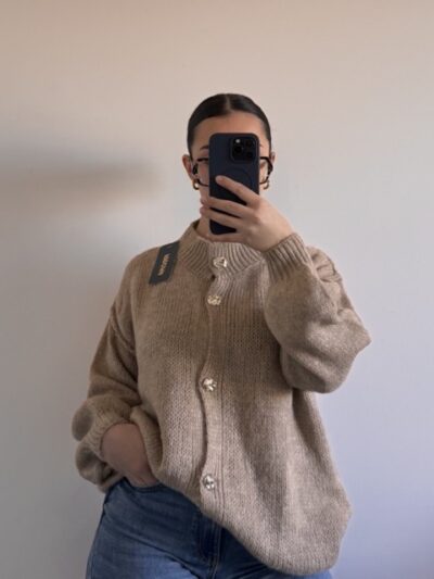 Pull / Gilet oversize beige