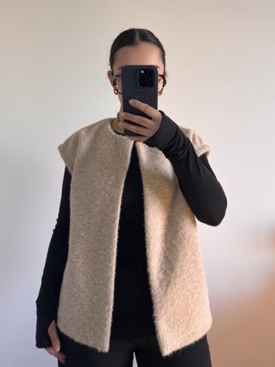 Veste sans manches beige