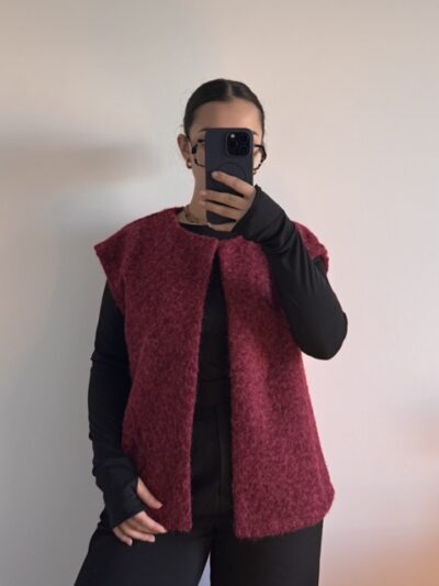 Veste sans manches bordeaux