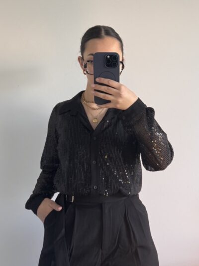 Chemise sequins Noir